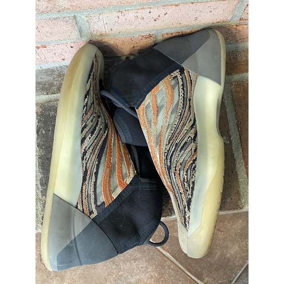 Adidas Yeezy QNTM Amber Tint High Top Sneakers GX1331 Mens Tan Orange Black - Picture 9 of 13